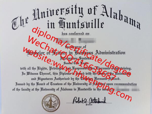 美国阿拉巴马大学汉茨维尔分校毕业证University Of Alabama Huntsville Degree
