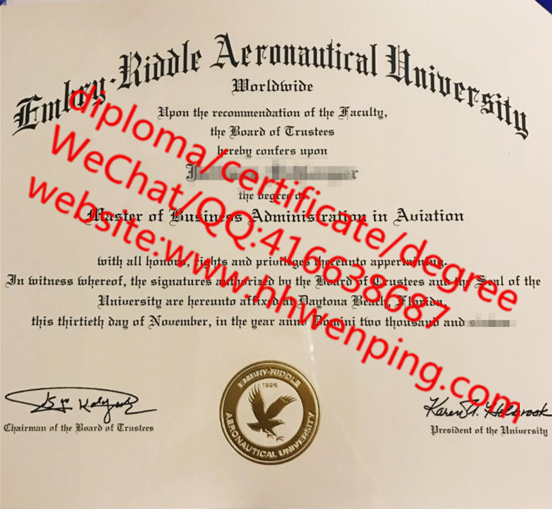 美国安柏瑞德航空大学毕业证 Embry Riddle Aeronautical University master's degree