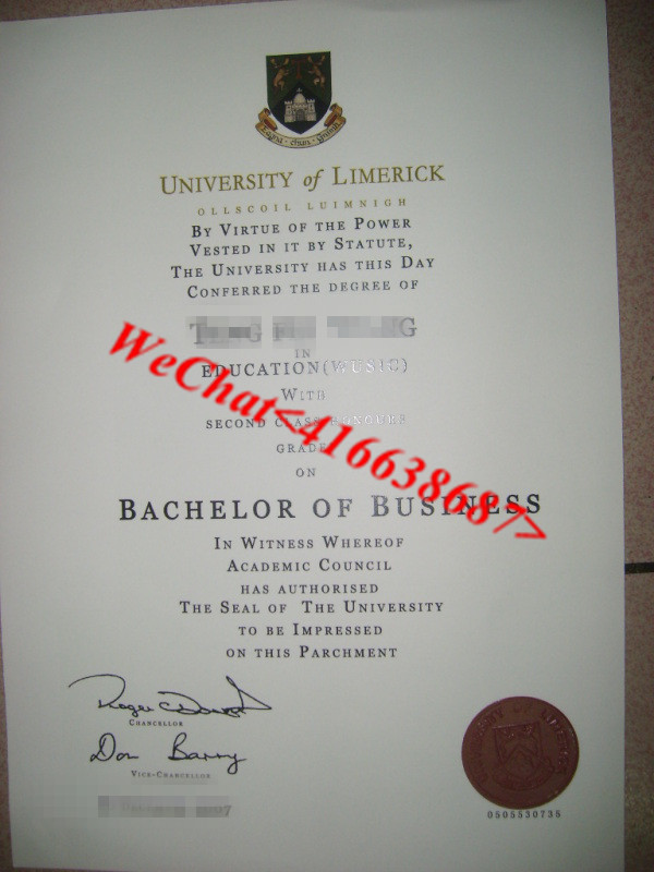 爱尔兰利默里克大学毕业证  University of Limerick Diploma