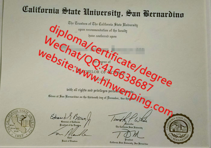 美国加州州立大学圣贝纳迪诺分校毕业证California State University, San Bernardino diploma