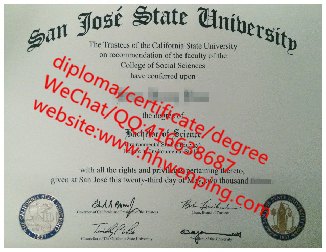 美国圣何塞州立大学毕业证San Jose State University Degree