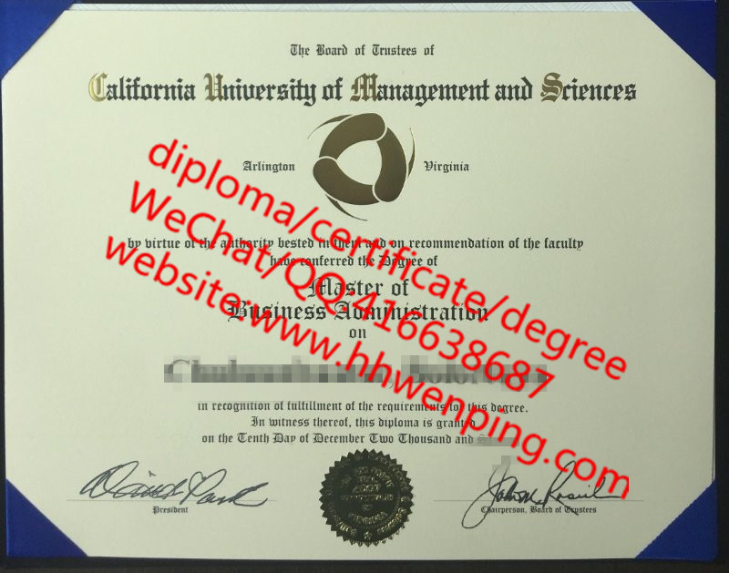 美国加州管理大学毕业证  California University of Management master's degree