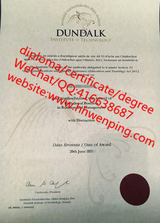 爱尔兰唐道克理工学院毕业证Dundalk Institute of Technology diploma