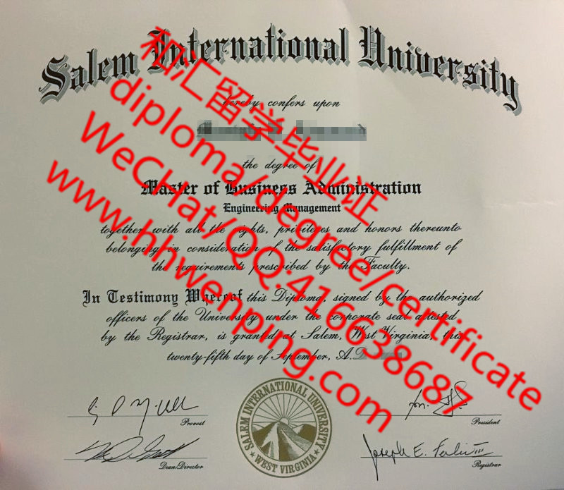 美国塞伦国际大学毕业证Salem International University diploma