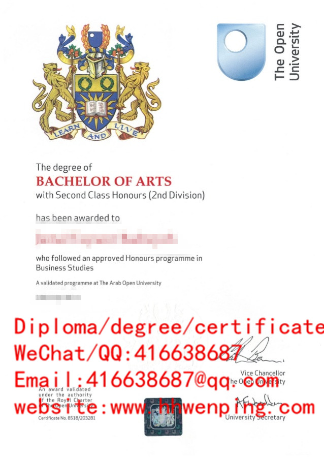 英国开放大学毕业证The Open University diploma