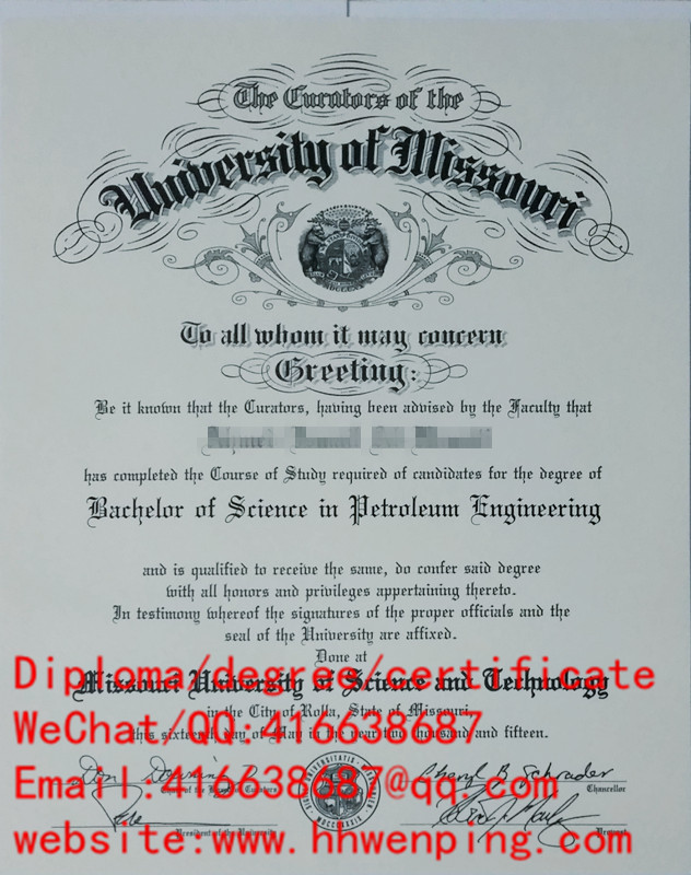 Missouri University of Science & Technology diploma美国密苏里理工大学（ 密苏里科学技术大学）毕业证