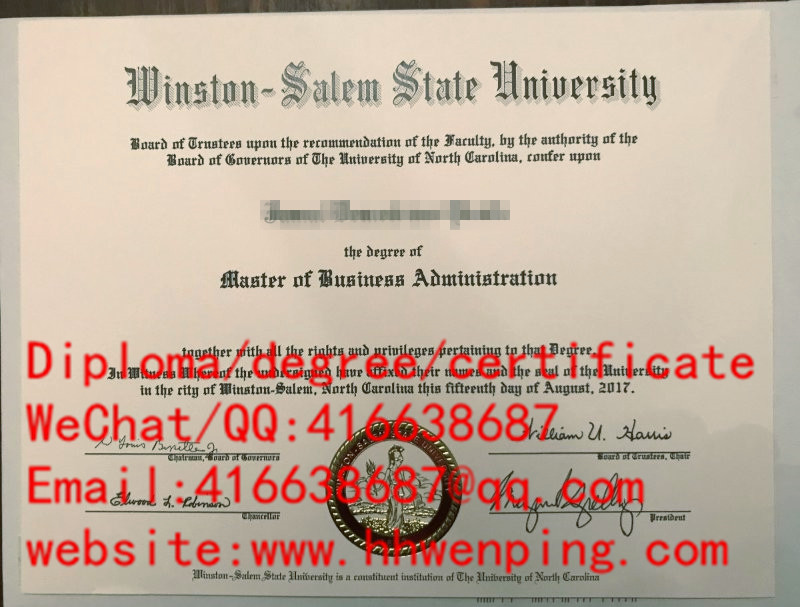 Winston-Salem State University diploma美国温斯顿塞勒姆州立大学毕业证