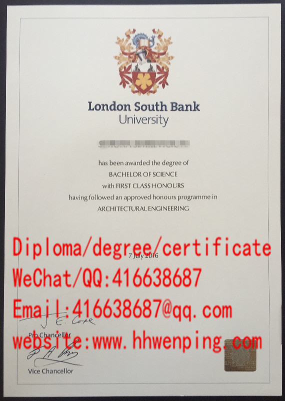 英国伦敦南岸大学毕业证London South Bank University degree