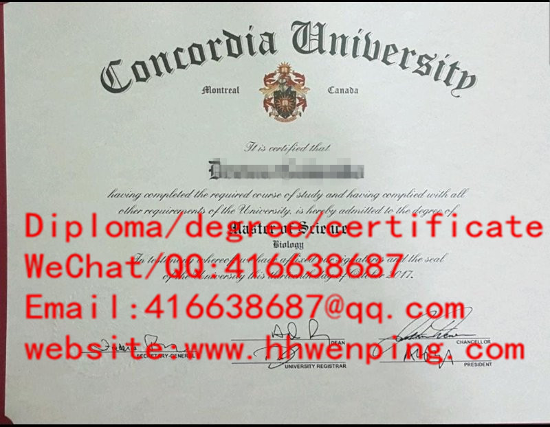 Concordia University degree加拿大康考迪亚大学毕业证