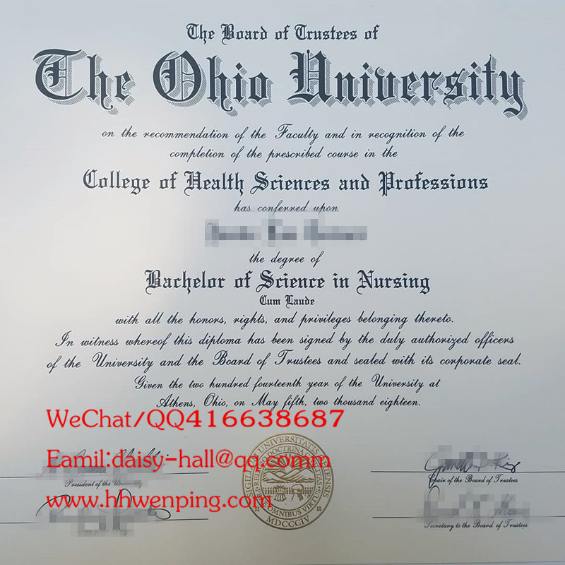 美国俄亥俄大学毕业证ohio university diploma