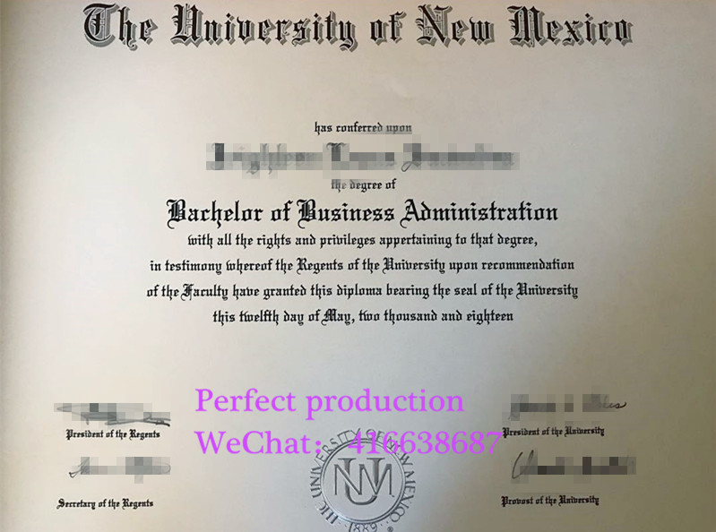 美国新墨西哥大学学士学位The University of New Mexico bachelors certificate