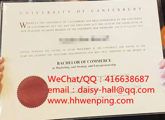 university of canterbury degree certificate新西兰坎特伯雷大学毕业证