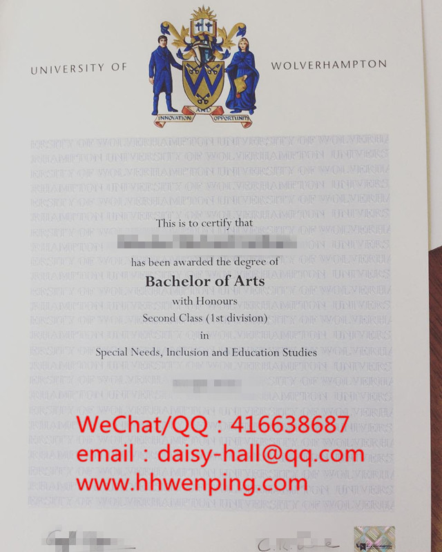 英国胡弗汉顿大学毕业证University of Wolverhampton diploma