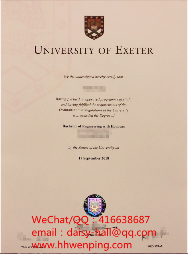 university of exeter degree certificate英国埃克塞特大学毕业与证成绩单
