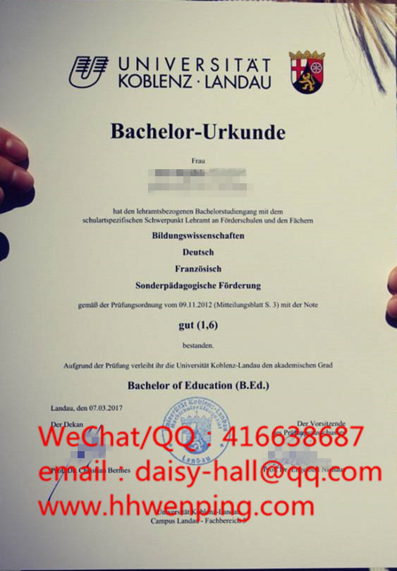 Universität Koblenz-Landau degree certificate德国科布伦茨-兰道大学毕业证