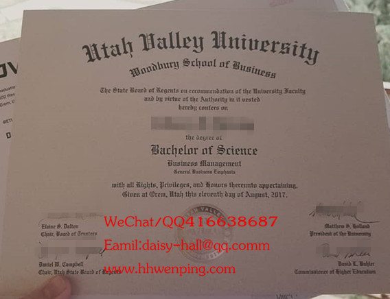 犹他谷州立大学毕业证Utah Valley University diploma