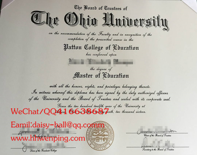 美国俄亥俄大学毕业证the ohio university diploma