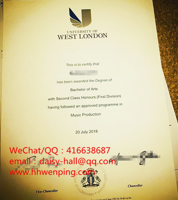 university of west london degree certificate