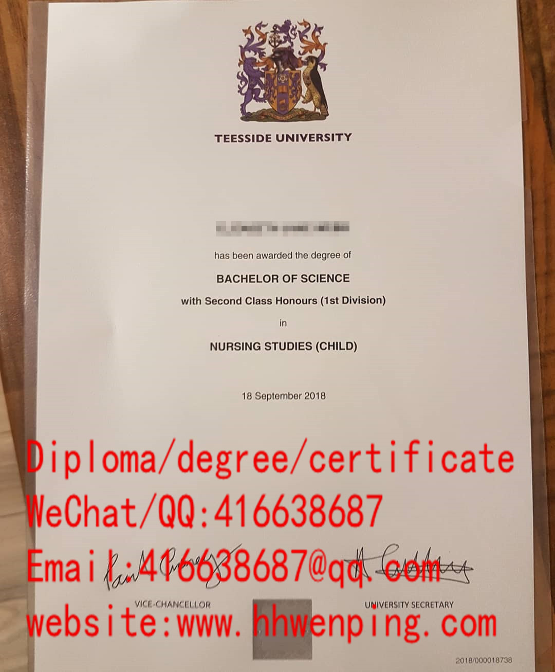 Teesside University bachelors certificate提赛德大学学士学位