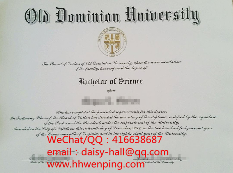 old dominion university diploma美国欧道明大学毕业证