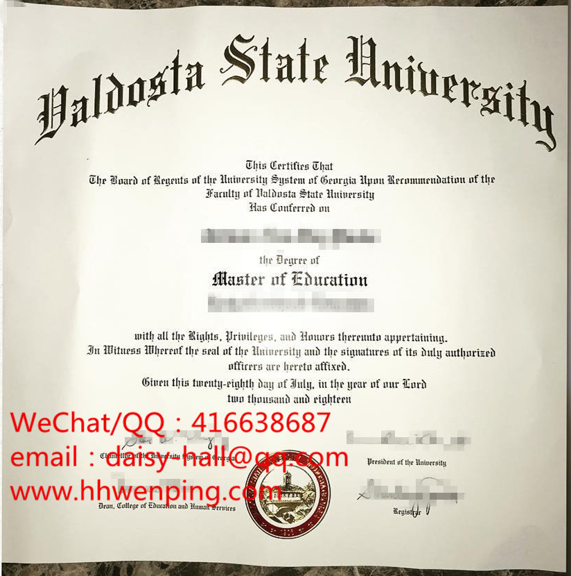valdosta state university diploma瓦尔多斯塔州立大学毕业证书