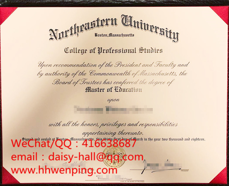 northeastern university degree certificate美国东北大学毕业证书