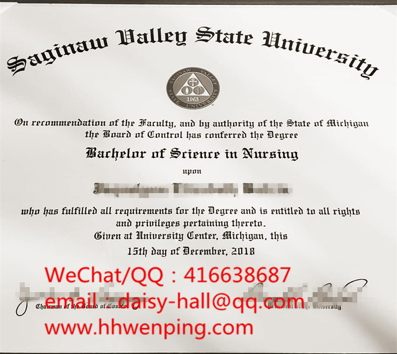 saginaw valley state university degree certificate萨基诺谷州立大学毕业证书