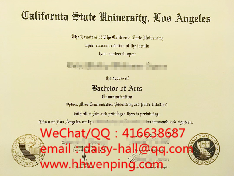 california state university bachelor degree加州州立大学洛杉矶分校毕业证书