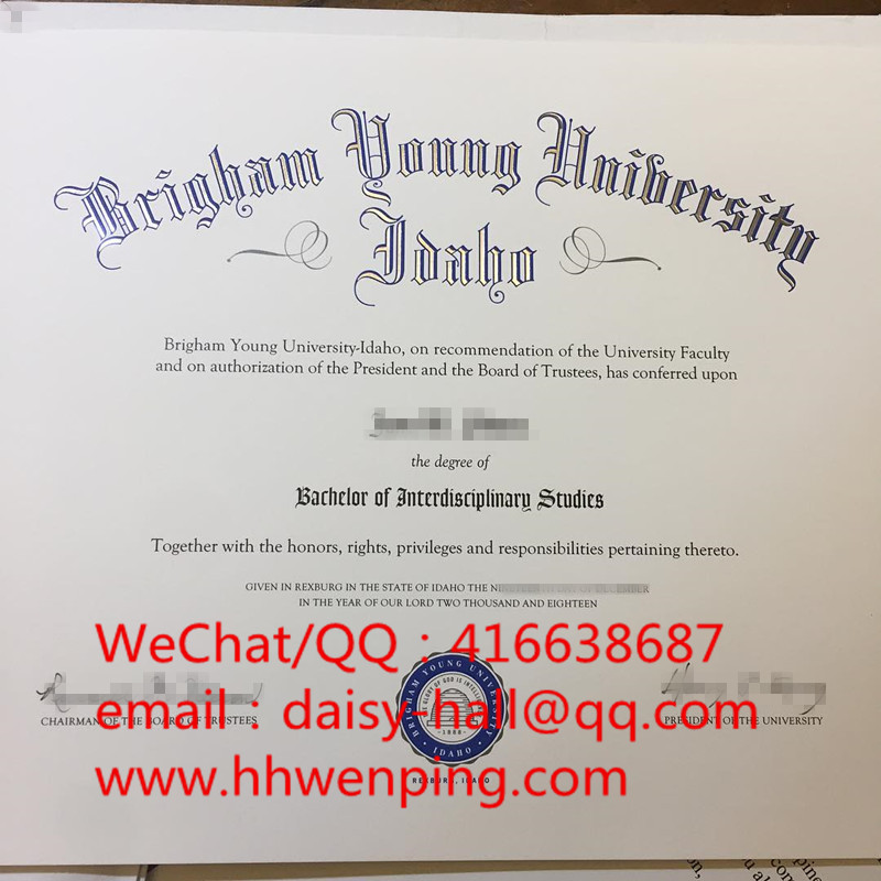 brigham young university graduation certificate杨百翰大学毕业证书