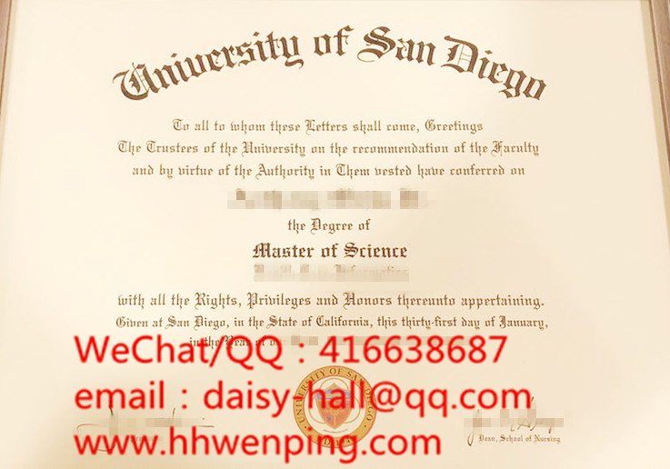 diploma from university of san diego圣地亚哥大学毕业证书