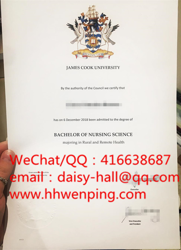 James Cook University graduation certificate詹姆斯库克大学毕业证书