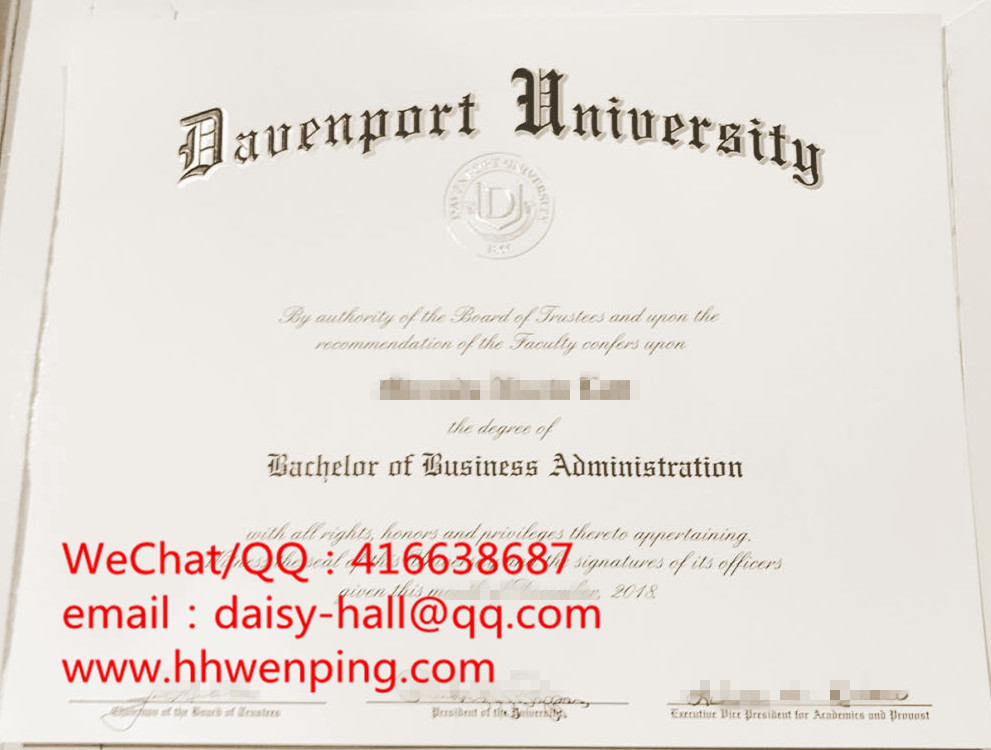 Davenport University degree certificate达文波特大学毕业证书