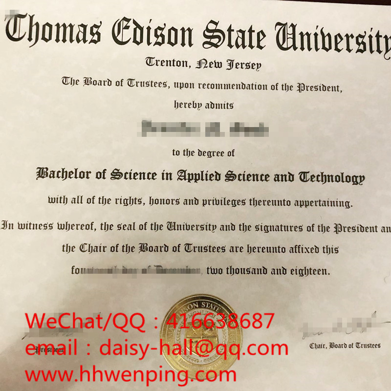 thomas edison state university degree certifictae托马斯爱迪生州立学院毕业证书