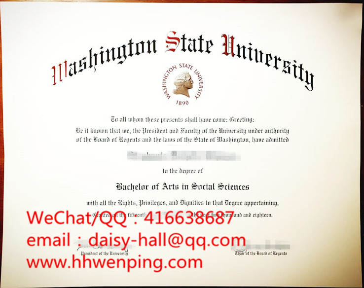 Washington State University degree certificate华盛顿州立大学毕业证书