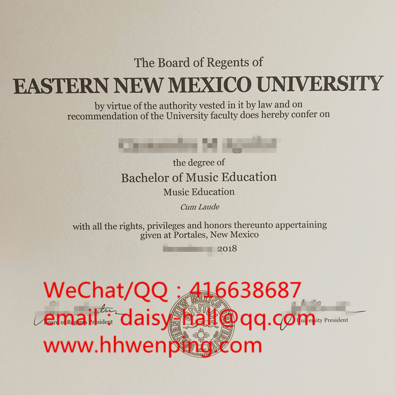 eastern new mexico university graduation certificate东新墨西哥大学毕业证