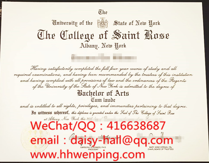 diploma of the college of saint rose纽约圣罗斯学院毕业证书