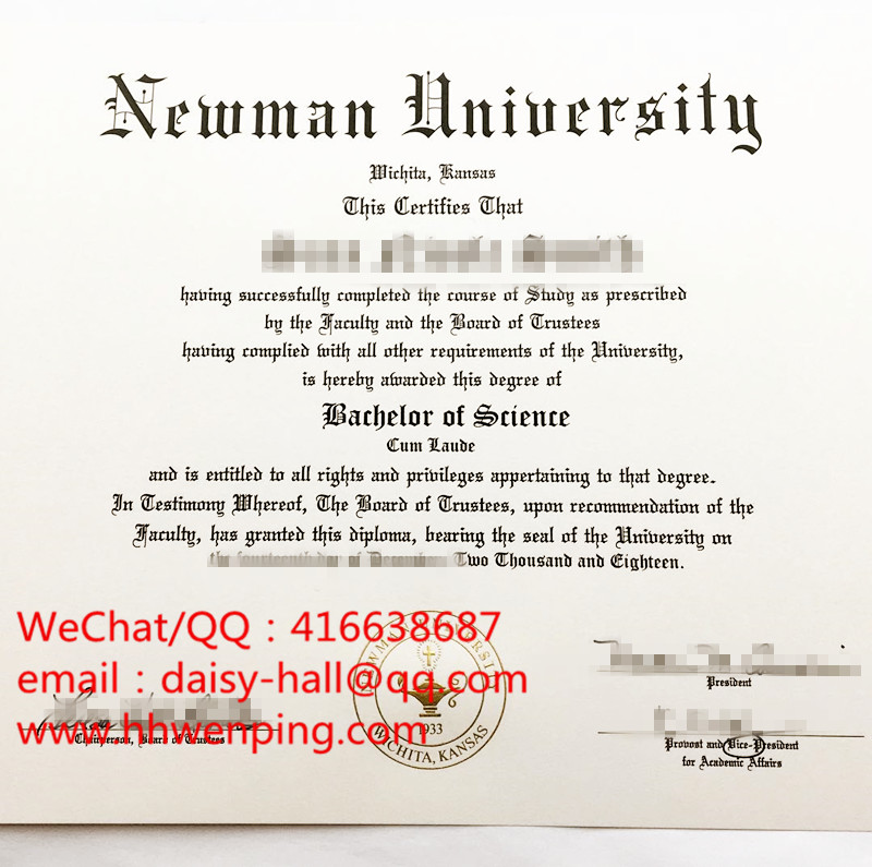 Newman University degree certificate纽曼大学毕业证书