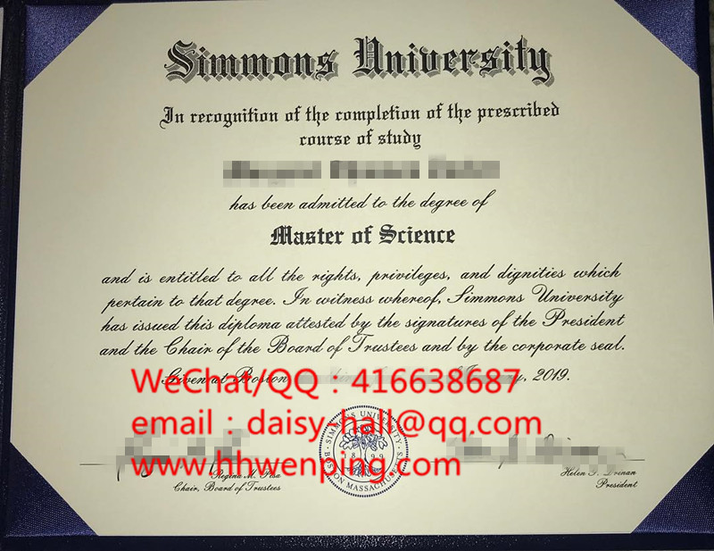 Simmons University degree certificate西蒙斯大学毕业证