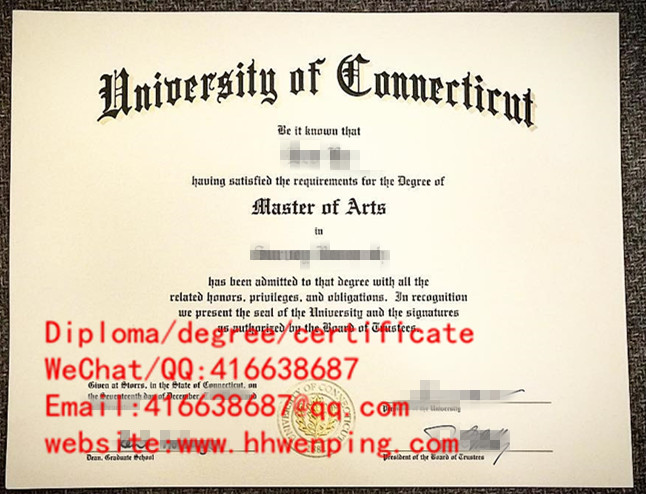 diploma from University of Connerticut康涅狄格大学毕业证书