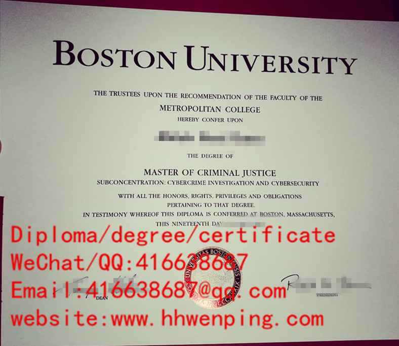 degree certificate of Boston University波士顿大学毕业证书