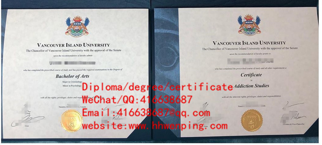 degree certificate of Vancouver Island University温哥华岛大学本科毕业证书