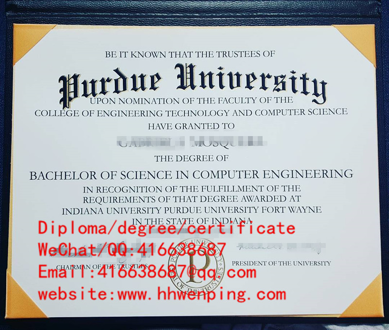 degree certificate from Purdue University普渡大学学士毕业证书